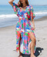 ფოტო #3 პროდუქტის Women's Bright Tropical Smocked Maxi Beach Dress