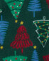 Kid 1-Piece Christmas Tree Fleece Footie Pajamas 5