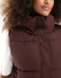 French Connection high neck padded gilet in chocolate