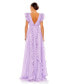 ფოტო #2 პროდუქტის Women's Ieena Pleated Ruffle Cap Sleeve Flowy A Line Gown