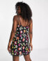 Miss Selfridge Premium festival embellished strappy cami dress in neon floral - MULTI