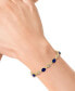 ფოტო #2 პროდუქტის EFFY® Sapphire (3-3/4 ct. t.w) & Diamond (1/8 ct. t.w.) Mariner Tennis Link Bracelet in 14k Gold