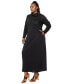 Фото #2 товара Plus Size Lana Cowl Turtle Neck Pocket Sweater Dress