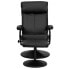 Фото #3 товара Contemporary Black Leather Recliner And Ottoman With Leather Wrapped Base
