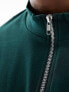 ASOS DESIGN long sleeve relaxed fit t-shirt with funnel neck in dark green