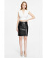 ფოტო #2 პროდუქტის Women's Leather Fashion Skirt, Black