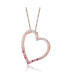 ფოტო #9 პროდუქტის Sterling Silver with Round Cubic Zirconia Thin Open Heart Frame Necklace