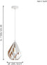 Фото #9 товара EGLO Carlton 1 Pendant Lamp, 3-Bulb Vintage Pendant Light, Retro Metal Pendant Lamp in White and Gold, E27 Socket [Energy Class A]