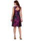 Women's Floral-Jacquard Sleeveless Fit & Flare Dress