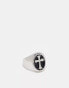 Фото #1 товара Lost Souls stainless steel cross signet ring in silver