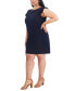 Plus Size Ruffle-Shoulder Shift Dress