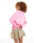 Фото #4 товара Monki long sleeve collar polo knitted sweater in pink