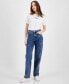 Фото #7 товара Women's Star High Rise Straight Leg Jeans