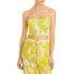 Faithfull the Brand Womens Cotton Printed Strapless Top Yellow Size US 2