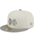 Men's Stone, Gray Mississippi State Bulldogs Chrome & Concrete 59FIFTY Fitted Hat
