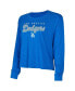 Women's Royal Los Angeles Dodgers Meter Knit Long Sleeve T-shirt and Shorts Set