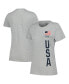 ფოტო #1 პროდუქტის Women's Heather Gray Team USA Flag Five Rings T-shirt