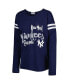 Фото #3 товара Women's Navy New York Yankees Free Agent Long Sleeve T-shirt