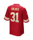 Фото #4 товара Men's Priest Holmes Red Kansas City Chiefs Game Retired Player Jersey