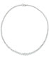 Фото #3 товара Macy's diamond Fancy 16-3/4" Collar Tennis Necklace (10 ct. t.w.) in 14k White Gold