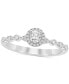 Фото #1 товара Diamond Halo Scalloped Engagement Ring (3/8 ct. t.w.) in 14k Gold