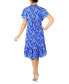 Фото #2 товара Women's Floral-Print Mock-Neck Ruffle Dress