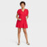 Фото #1 товара Women's Ruffle Short Sleeve A-Line Dress - Knox Rose Red XS
