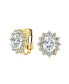 Фото #1 товара Серьги-клипсы Bling Jewelry классические с имитацией драгоценных камней AAA CZ Halo Crown Oval