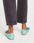 ASOS DESIGN Lake bow pointed ballet flats in teal