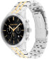 ფოტო #2 პროდუქტის Men's Multi-Function Two-Tone Stainless Steel Bracelet Watch 44mm