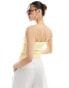 River Island knot bandeau top in light yellow