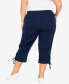 Plus Size Cotton Cinch Capri Pants