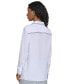 Фото #2 товара Women's Tweed-Trim Button Down Shirt