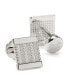 ფოტო #2 პროდუქტის Men's Silver Herringbone Cufflinks