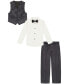 ფოტო #8 პროდუქტის Toddler Boys Dress Shirt, Vest, Pants and Bow-Tie, 4 Piece Set