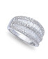 ფოტო #1 პროდუქტის Cubic Zirconia Pave Baguette Ring (2-1/8 ct.t.w) in Sterling Silver