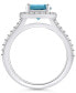 ფოტო #3 პროდუქტის London Blue Topaz (2-3/8 ct. t.w.) and Diamond (1/2 ct. t.w.) Halo Ring in 14K White Gold