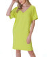 Solid Color Loose Fit V Neck T Shirt Style Women's Knee Length Dress