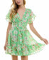 Фото #1 товара Juniors' Floral-Print Ruffled Fit & Flare Dress