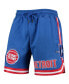 Фото #3 товара Men's Blue Detroit Pistons Chenille Shorts