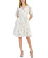 Women's Floral Embroidered Eyelet Fit & Flare Dress