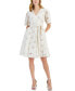 ფოტო #1 პროდუქტის Women's Floral Embroidered Eyelet Fit & Flare Dress