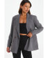 Women's Woven Oversized Double-Breasted Tailored Blazer