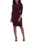 Women's 3/4-Sleeve Ruched Sheath Dress