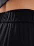 & Other Stories straight leg trousers with frill edge waist in black