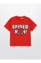 LCW baby Bisiklet Yaka Kısa Kollu Spiderman Baskılı Erkek Bebek Tişört