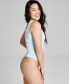 Фото #2 товара Women's Second-Skin Ribbed Henley Bodysuit, Created for Macy's