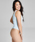 Women's Second-Skin Ribbed Henley Bodysuit, Created for Macy's