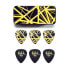 Фото #1 товара Dunlop EVH PT04 Black Pick Tin with Yellow Stripes Set of 6