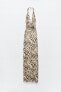 Фото #11 товара Платье из полупрозрачной ткани с принтом с горловиной халтер ZARA
